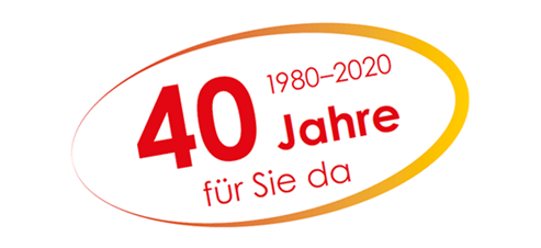 Bild des Jubiläums "40 Jahre für sie da" 1980 bis 2020 der Firma Sanicalor AG in Attikon bei Winterthur